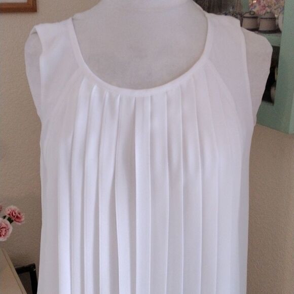 Lands' End White Knife Pleated Dressy Dress - Picture 2 of 11